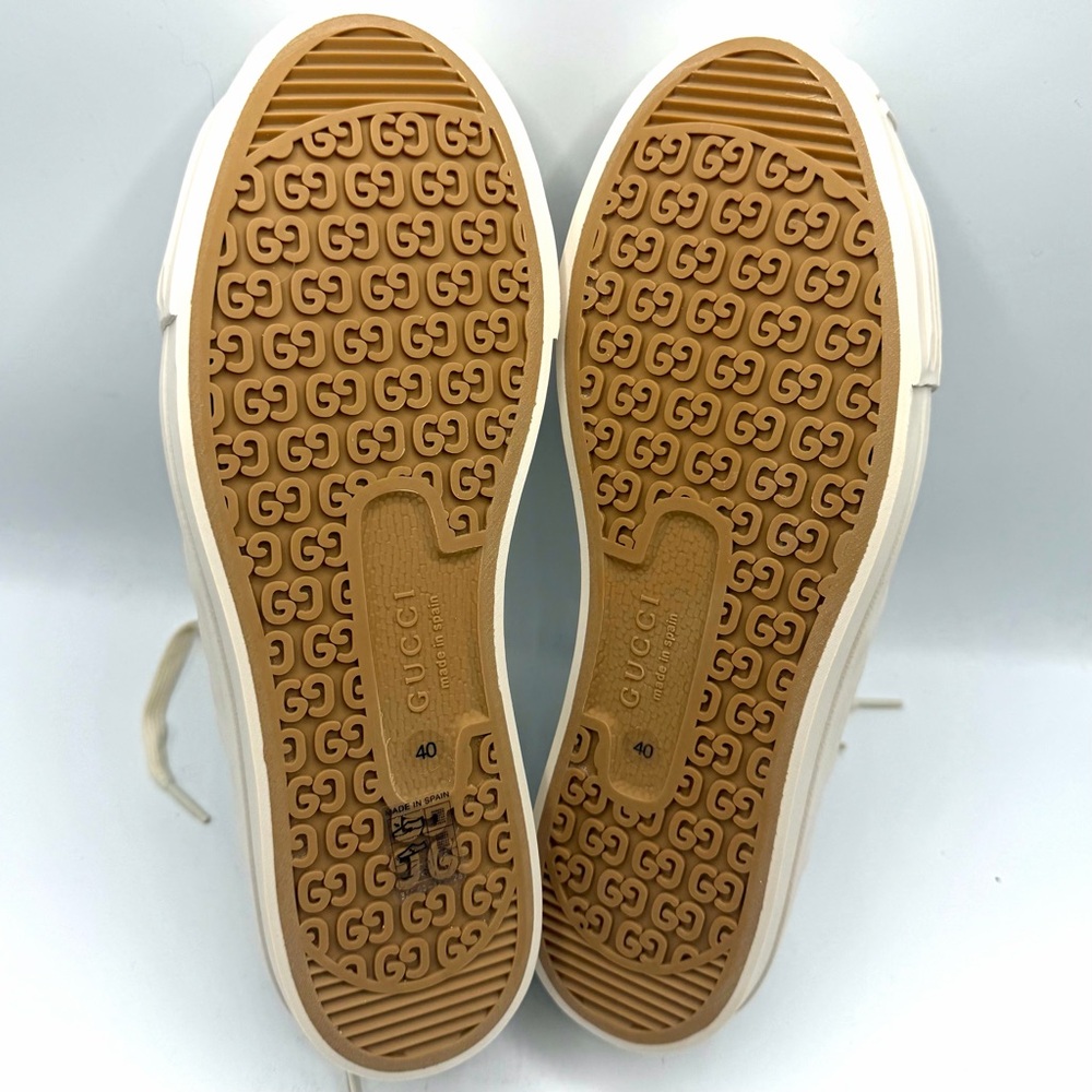 NIB Gucci GG Logo Julia Monogram Beige Canvas Platform Sneakers EU 40 - Picture 9 of 13